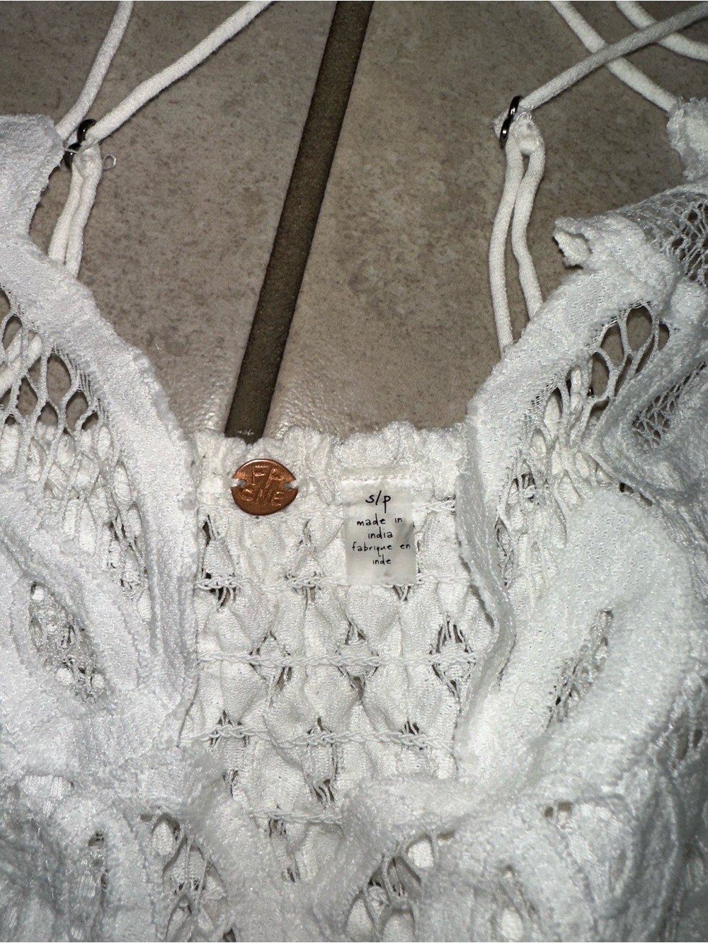 Free People White Lace Ruffle Tank Top - Picture 2 of 3